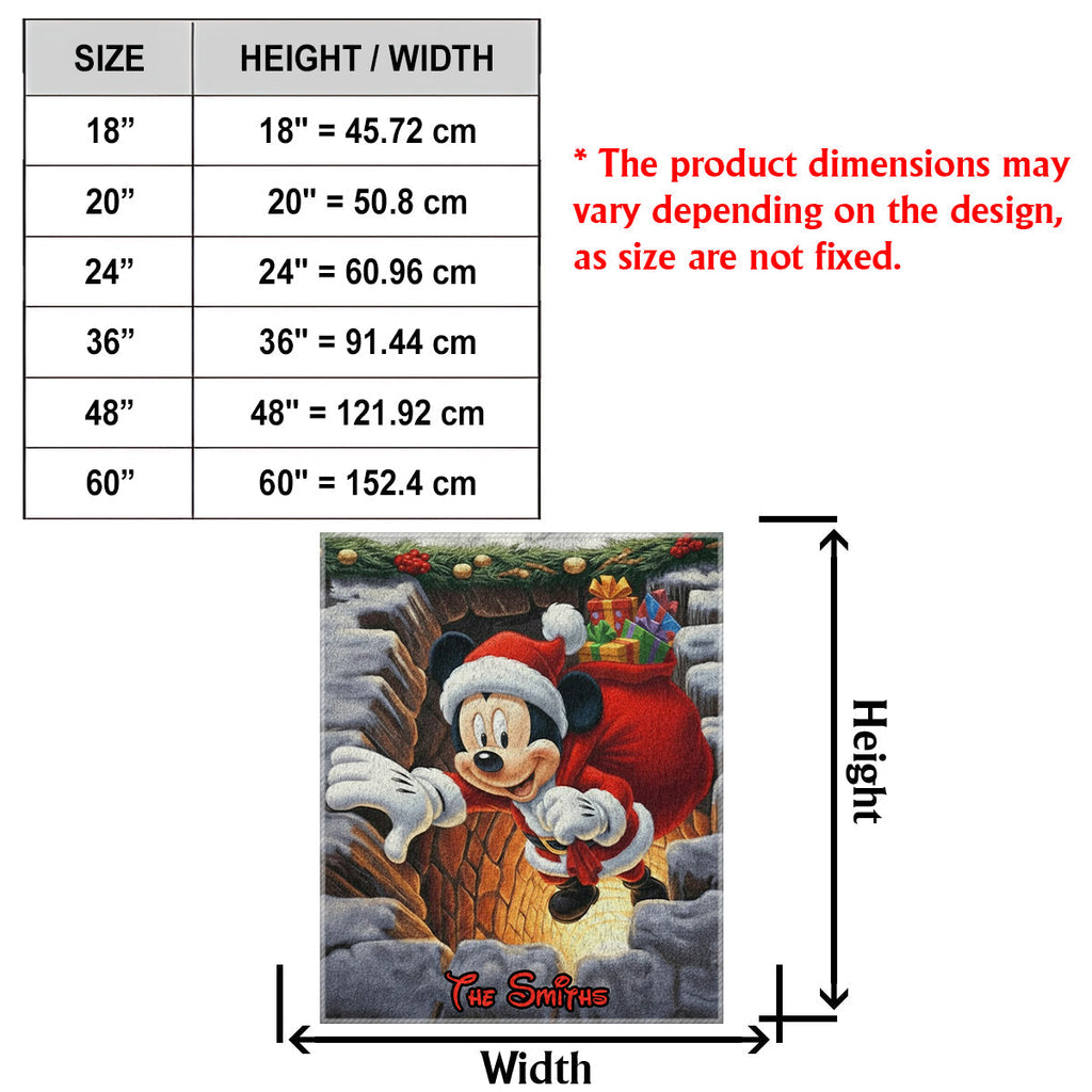 Personalized Disney Christmas Rug Custom Family Name Gift Non-Slip Tufted Rug GradoCreations