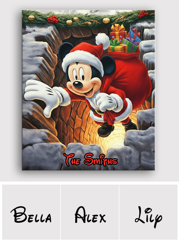 Personalized Disney Christmas Rug Custom Family Name Gift Non-Slip Tufted Rug GradoCreations