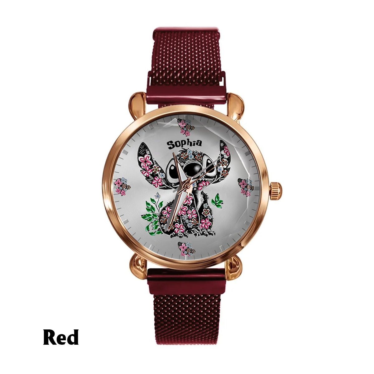 Personalized Ohana Women’s Hand Watch with Stitch Design Gift Women Hand Watch GradoCreations