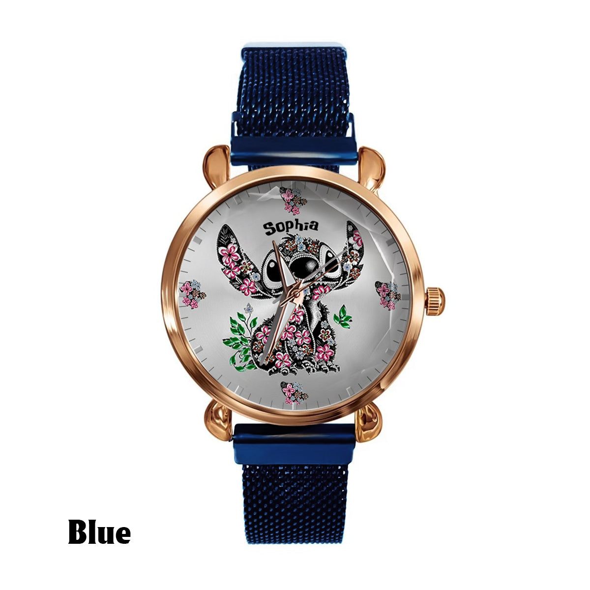 Personalized Ohana Women’s Hand Watch with Stitch Design Gift Women Hand Watch GradoCreations