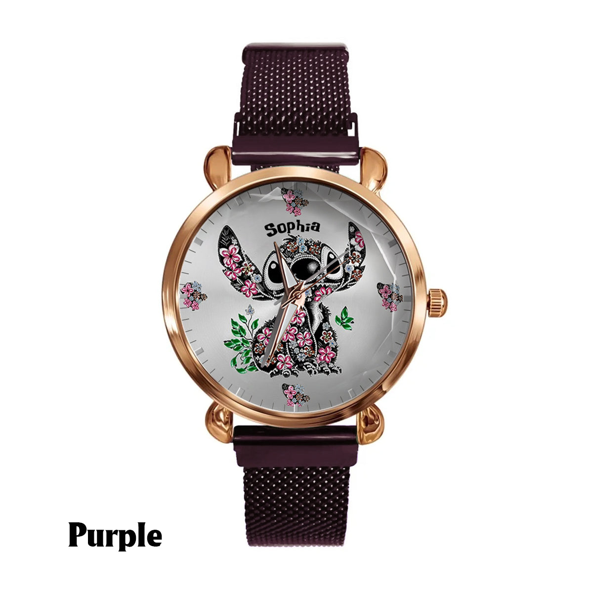 Personalized Ohana Women’s Hand Watch with Stitch Design Gift Women Hand Watch GradoCreations