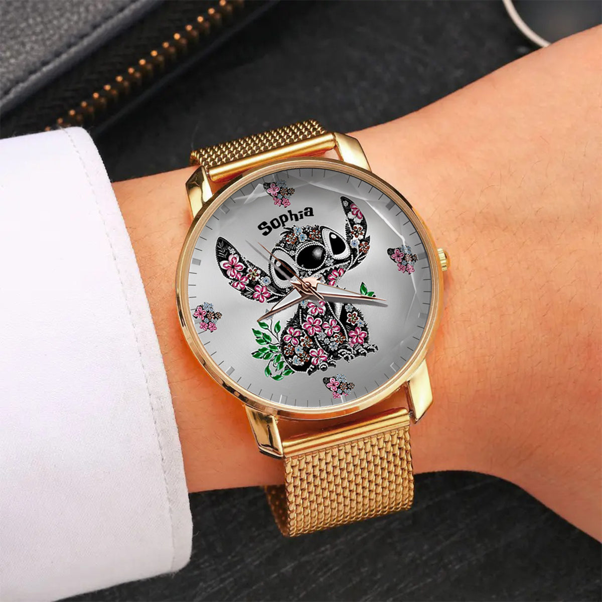 Personalized Ohana Women’s Hand Watch with Stitch Design Gift Women Hand Watch GradoCreations
