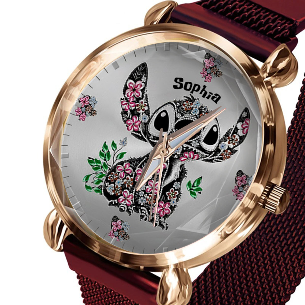 Personalized Ohana Women’s Hand Watch with Stitch Design Gift Women Hand Watch GradoCreations