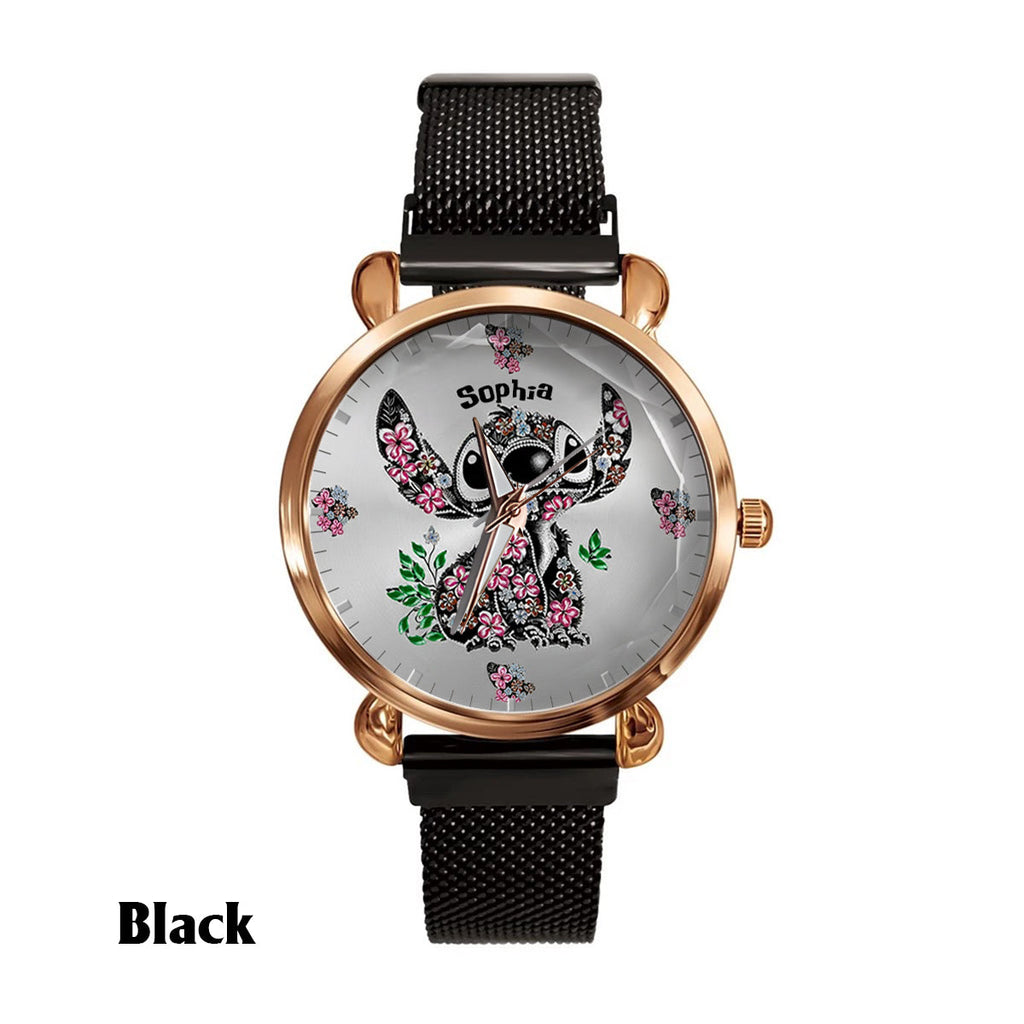 Personalized Ohana Women’s Hand Watch with Stitch Design Gift Women Hand Watch GradoCreations