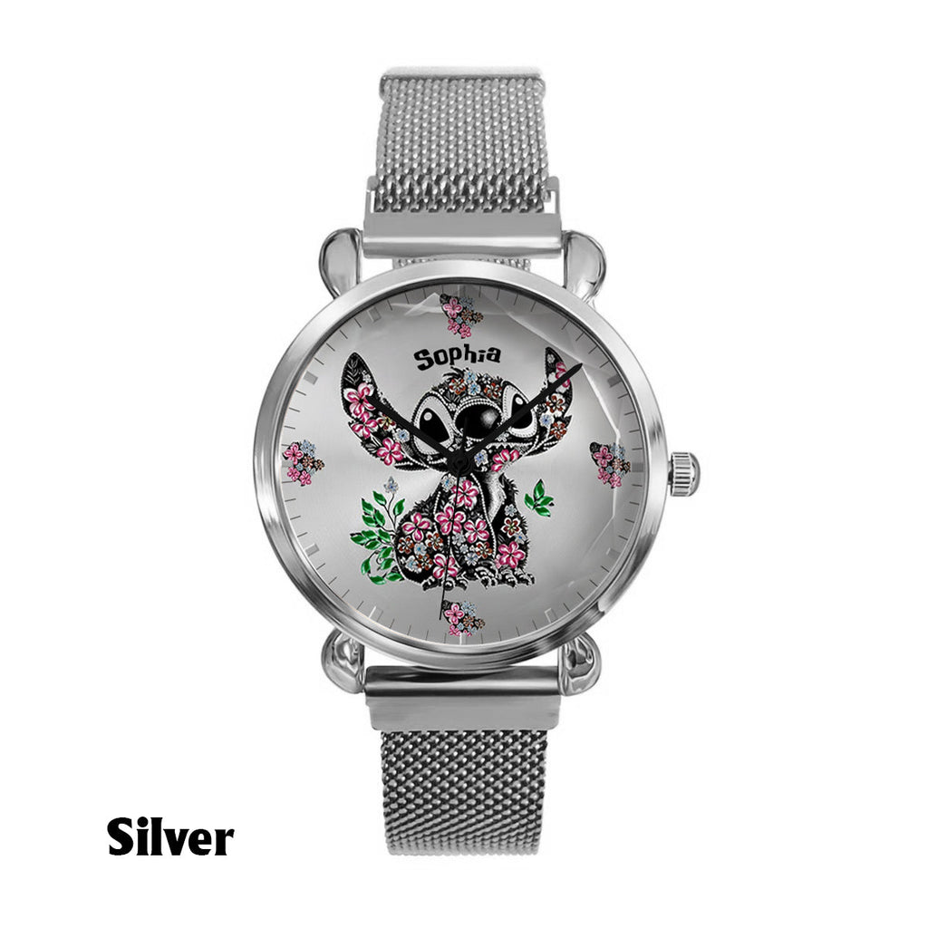 Personalized Ohana Women’s Hand Watch with Stitch Design Gift Women Hand Watch GradoCreations