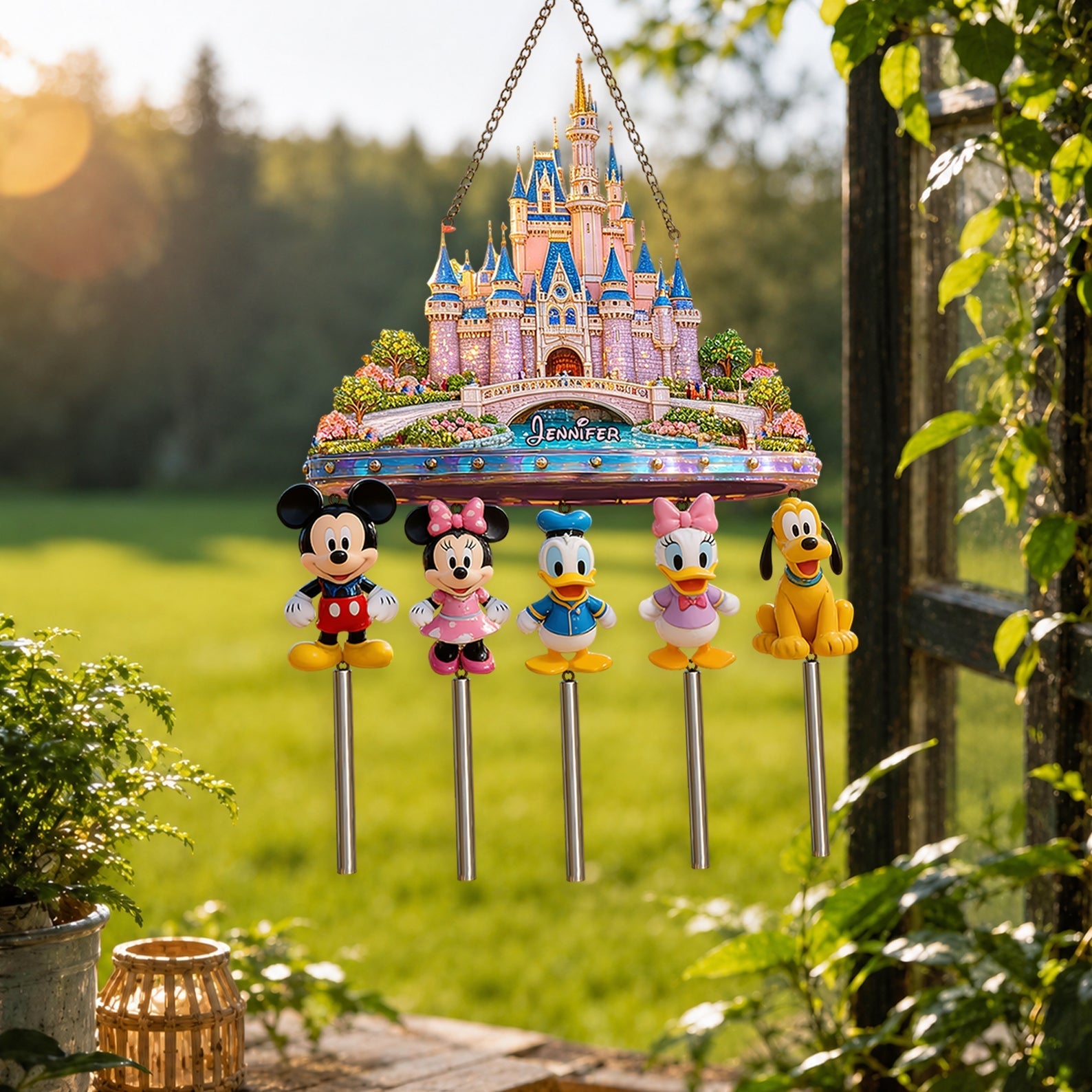 Personalized Dream Trip Wind Chime with Charm - Custom Name Gift Wind Chime With Charm GradoCreations