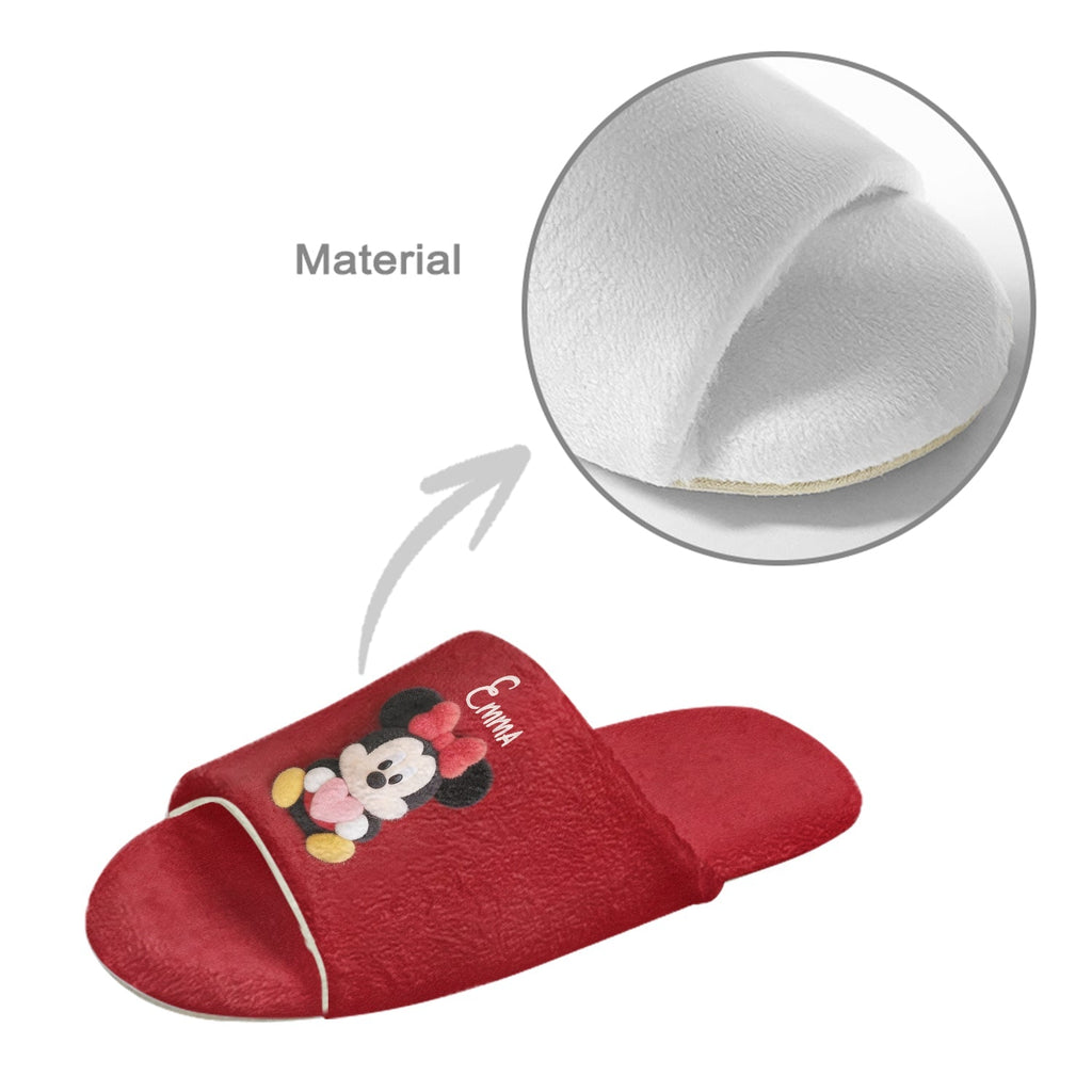 Personalized Cartoon Mouse Couple Open-Toe Slippers Gift Open-Toe Slippers GradoCreations