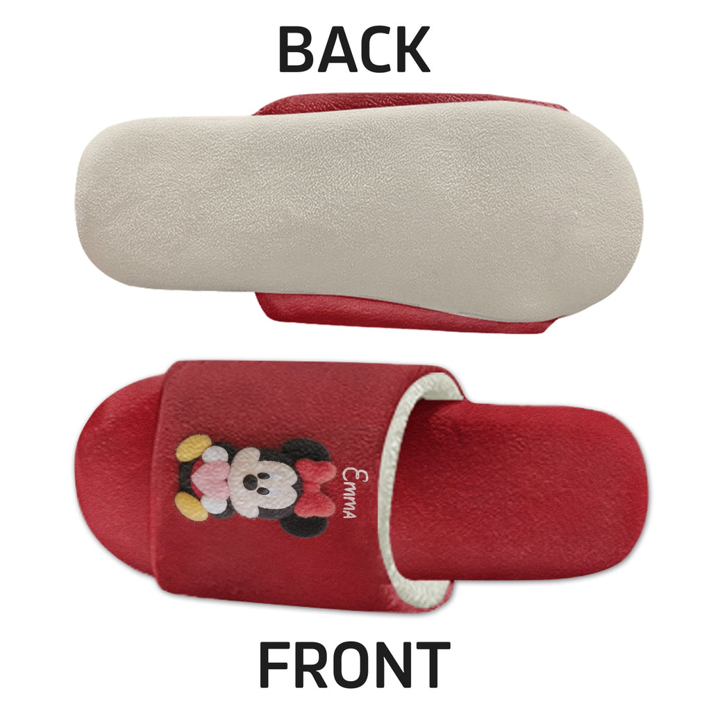Personalized Cartoon Mouse Couple Open-Toe Slippers Gift Open-Toe Slippers GradoCreations