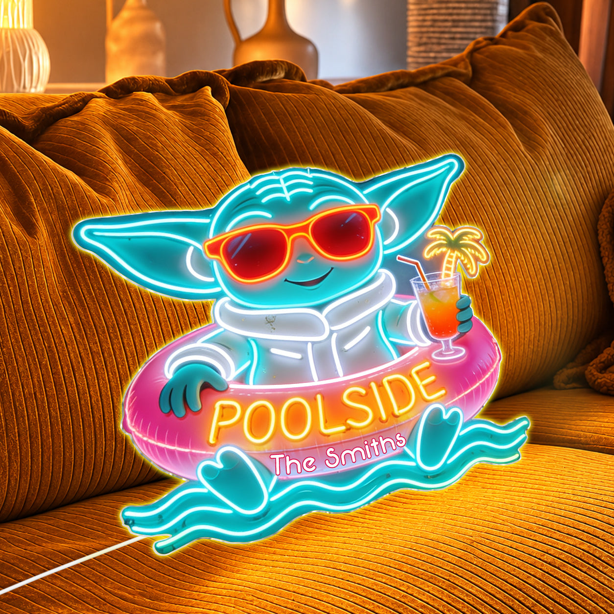 Personalized Poolside Neon LED Light Sign for Home Bar Decor Neon LED Light Sign GradoCreations