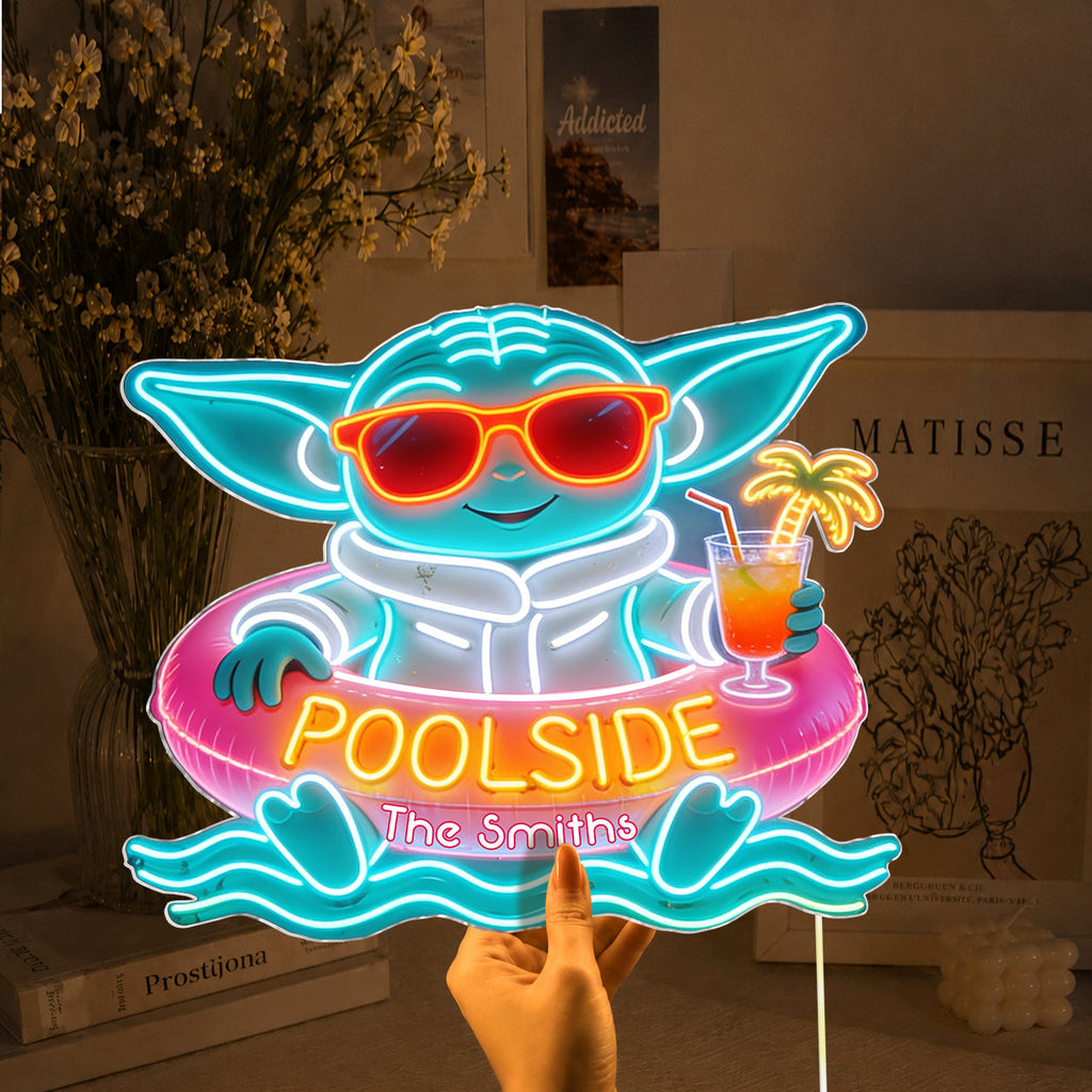 Personalized Poolside Neon LED Light Sign for Home Bar Decor Neon LED Light Sign GradoCreations
