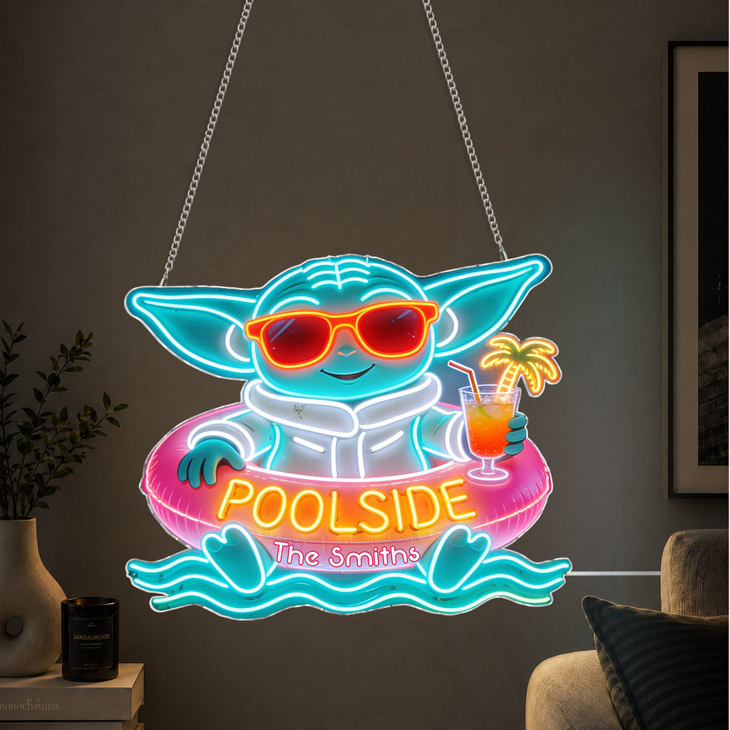 Personalized Poolside Neon LED Light Sign for Home Bar Decor Neon LED Light Sign GradoCreations