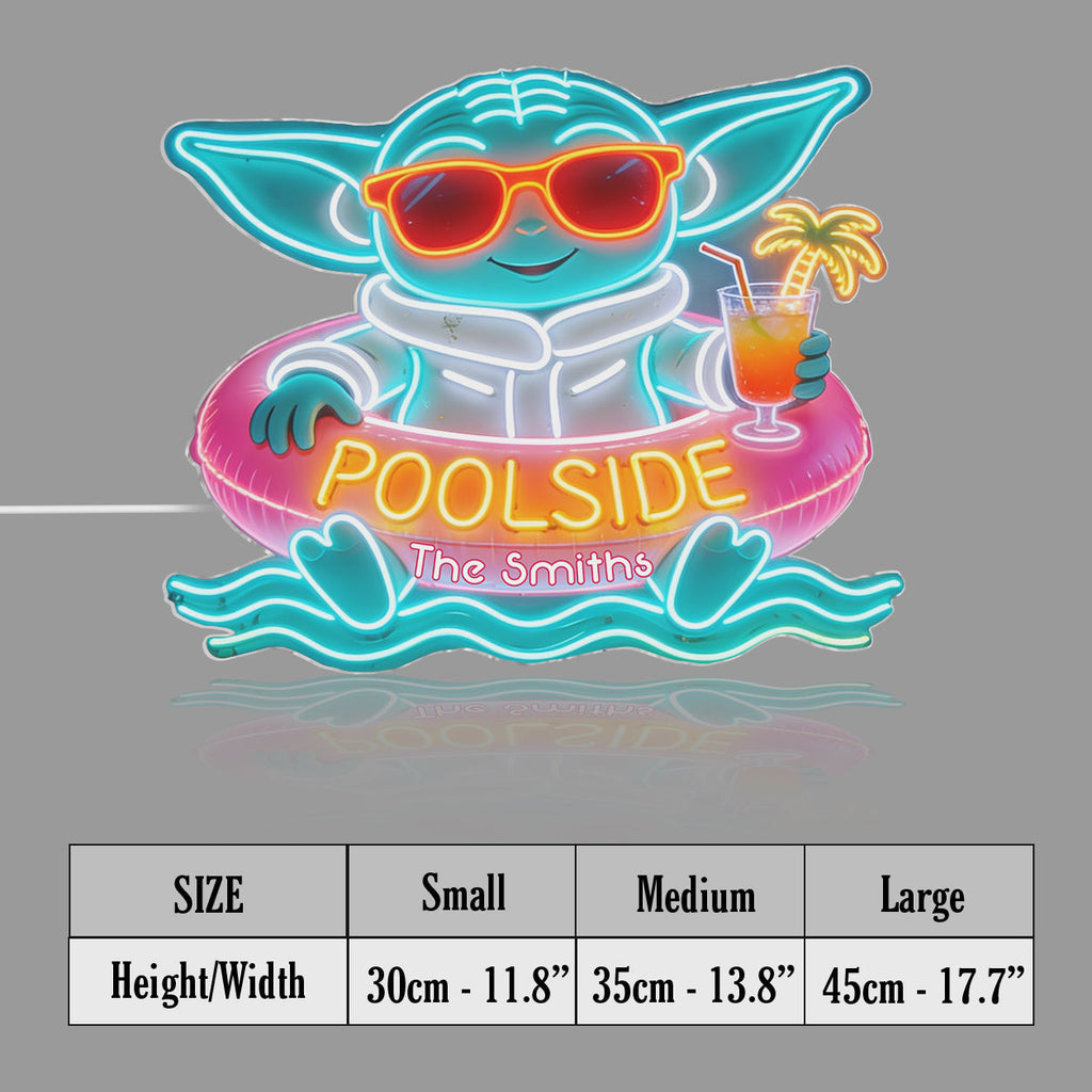 Personalized Poolside Neon LED Light Sign for Home Bar Decor Neon LED Light Sign GradoCreations
