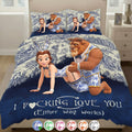 Personalized 3D Mouse Quilt Set Custom Name Gift for Couple Quilt Set GradoCreations