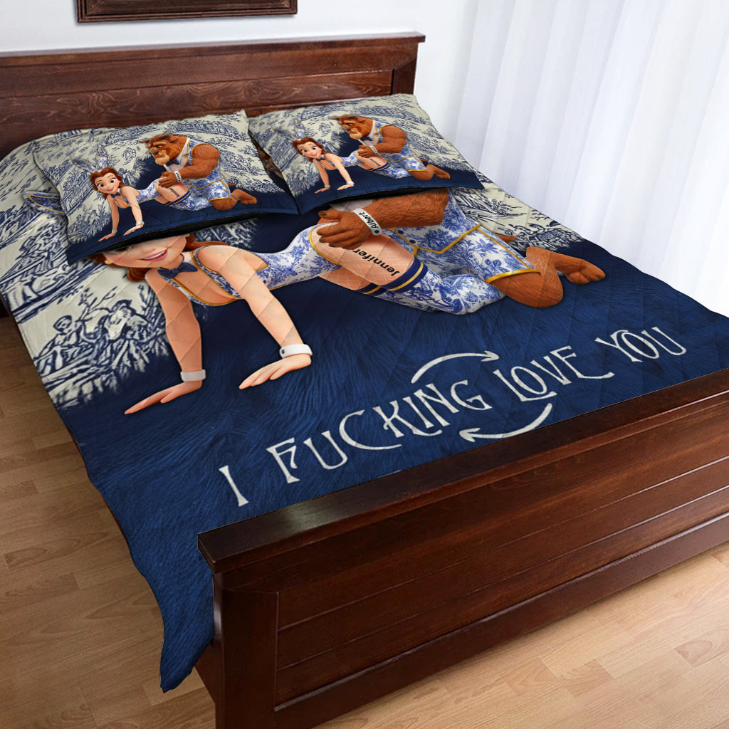 Personalized 3D Mouse Quilt Set Custom Name Gift for Couple Quilt Set GradoCreations