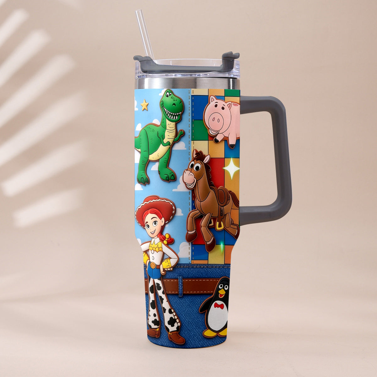 Personalized Toy Story Tumbler with Plush Charm Gift for Kids Tumbler With Plush Charm GradoCreations