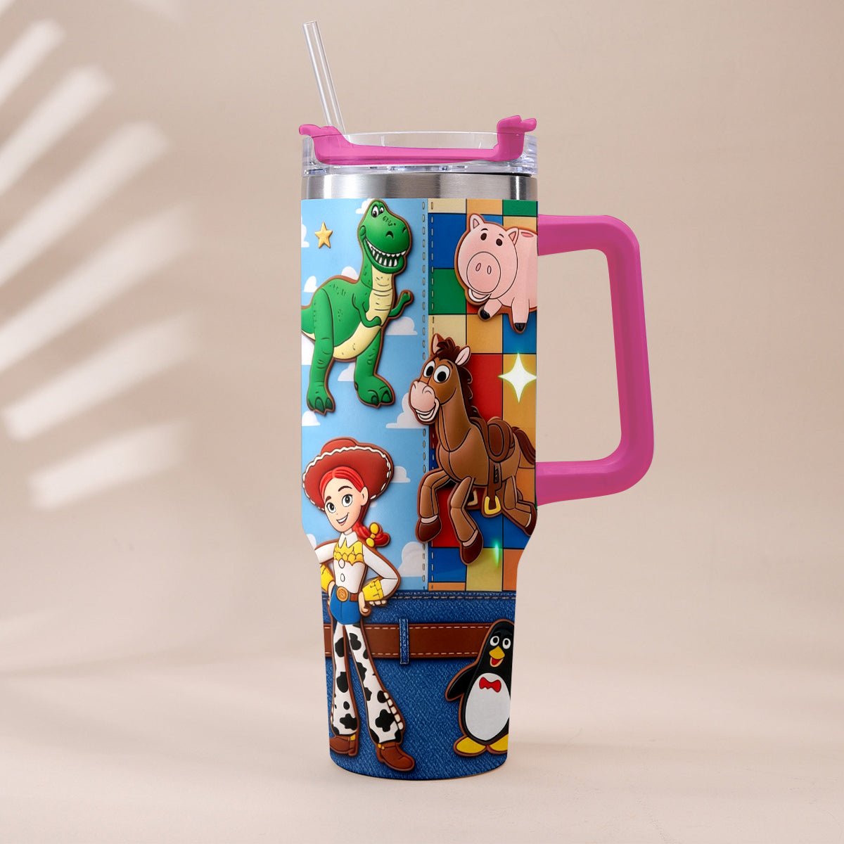 Personalized Toy Story Tumbler with Plush Charm Gift for Kids Tumbler With Plush Charm GradoCreations