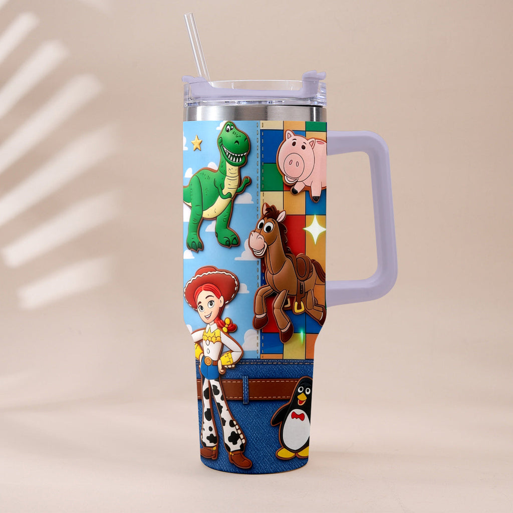 Personalized Toy Story Tumbler with Plush Charm Gift for Kids Tumbler With Plush Charm GradoCreations