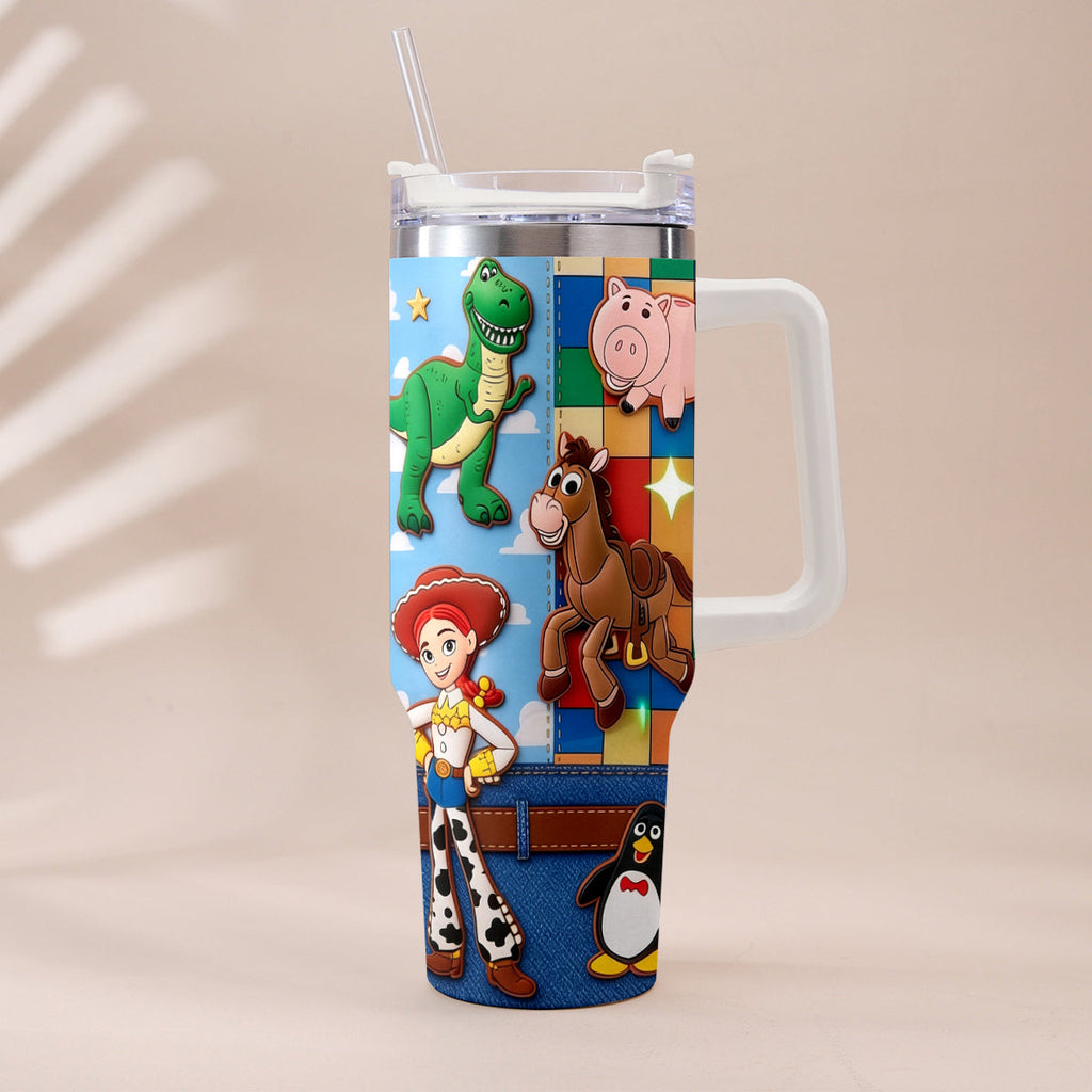 Personalized Toy Story Tumbler with Plush Charm Gift for Kids Tumbler With Plush Charm GradoCreations