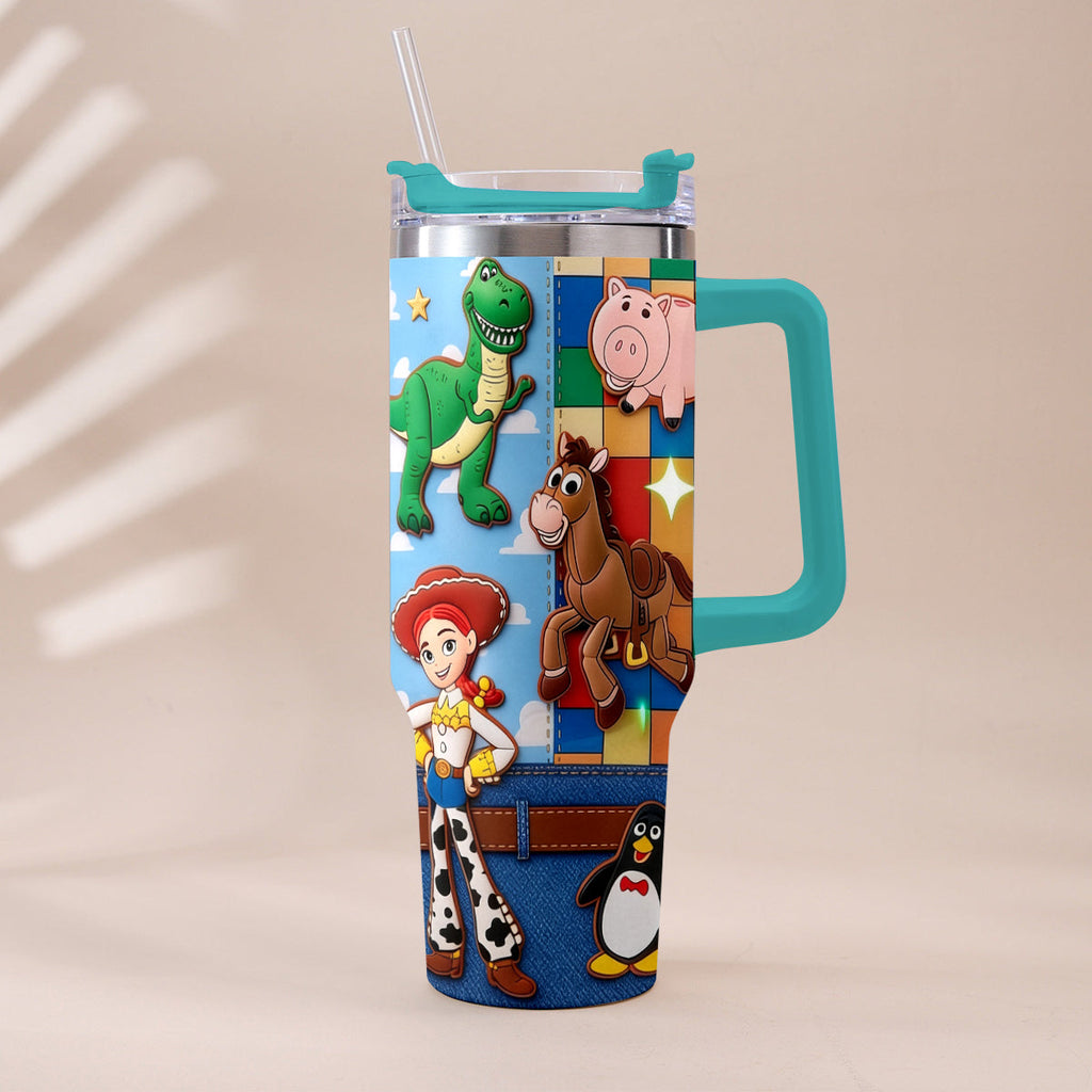Personalized Toy Story Tumbler with Plush Charm Gift for Kids Tumbler With Plush Charm GradoCreations