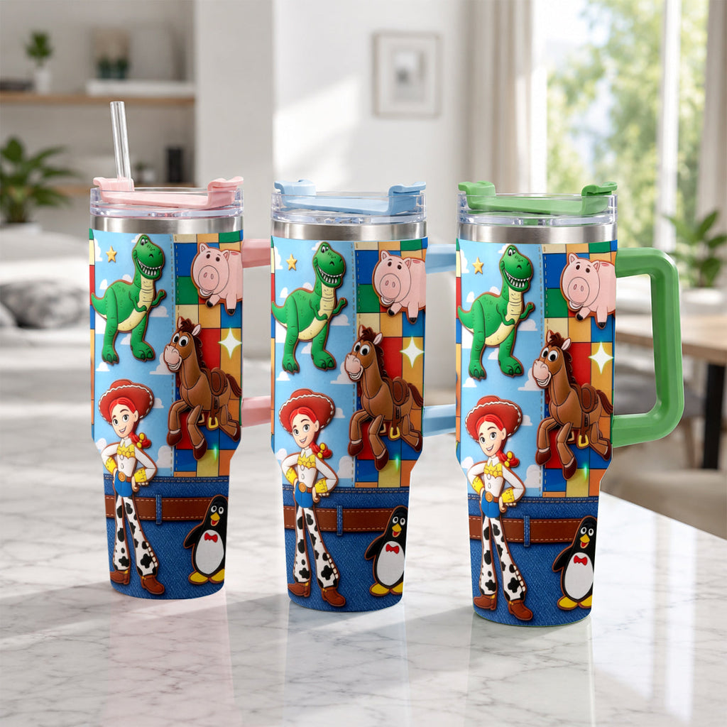 Personalized Toy Story Tumbler with Plush Charm Gift for Kids Tumbler With Plush Charm GradoCreations
