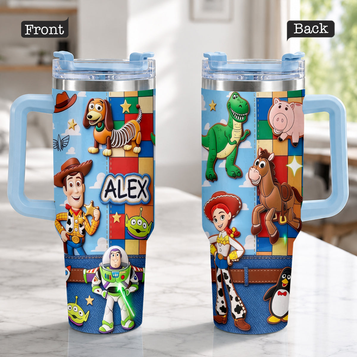 Personalized Toy Story Tumbler with Plush Charm Gift for Kids Tumbler With Plush Charm GradoCreations