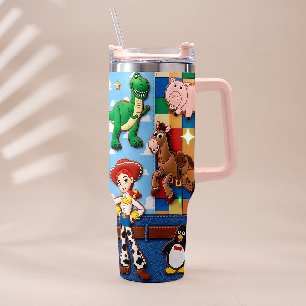 Personalized Toy Story Tumbler with Plush Charm Gift for Kids Tumbler With Plush Charm GradoCreations