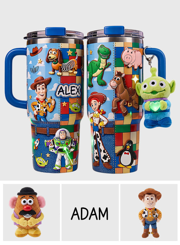 Personalized Toy Story Tumbler with Plush Charm Gift for Kids Tumbler With Plush Charm GradoCreations