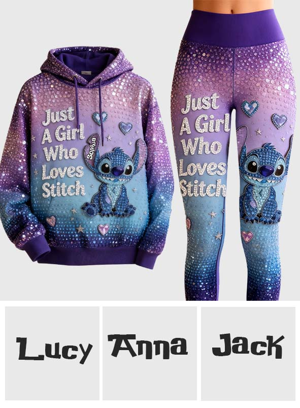 Personalized Ohana Hoodie and Leggings Set for Her | Custom Stitch Design Hoodie & Leggings GradoCreations