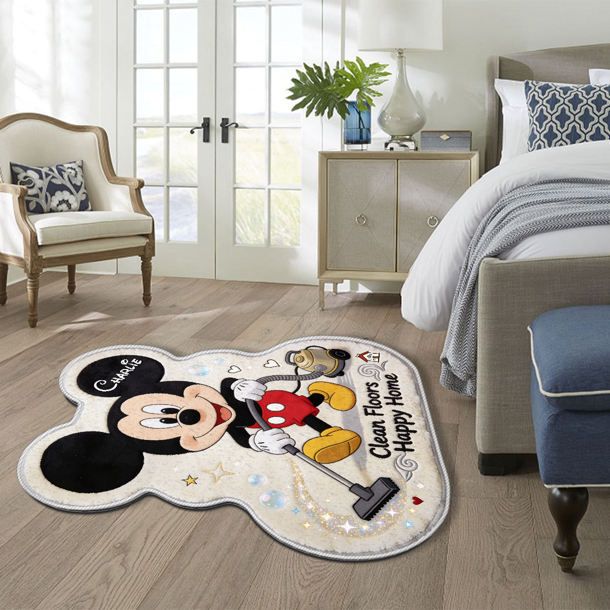 Personalized Tufted Rug with Mickey Mouse for Family Home Decor Tufted Rug GradoCreations