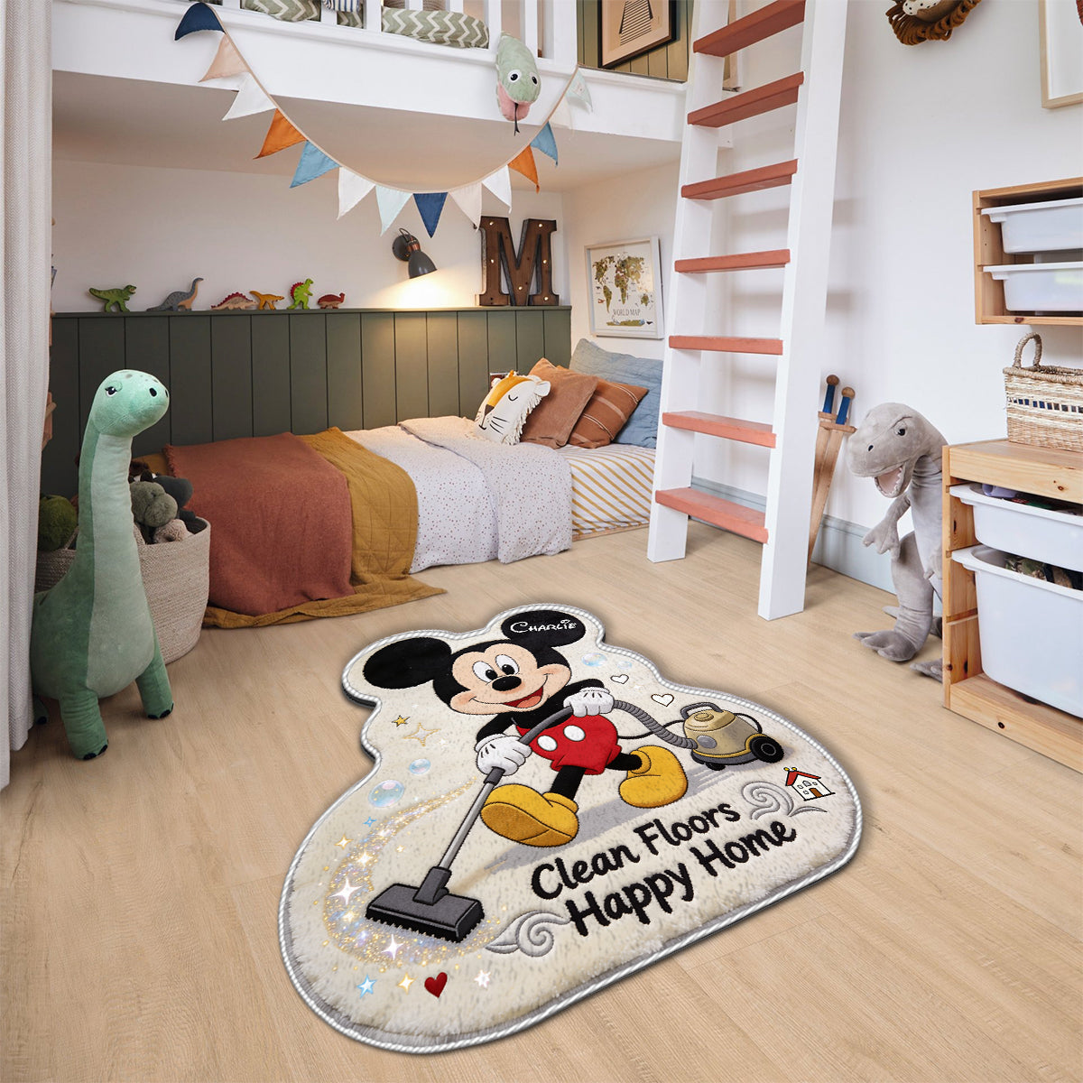 Personalized Mickey Mouse Non-Slip Tufted Rug Custom Name Gift for Kids Non-Slip Tufted Rug GradoCreations