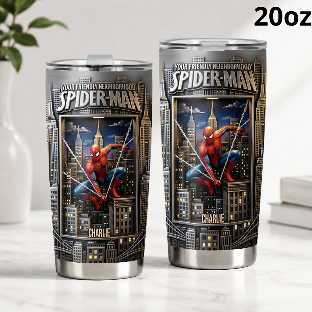 Personalized Spider-Man Tumbler Custom Name Gift for Him Tumbler GradoCreations