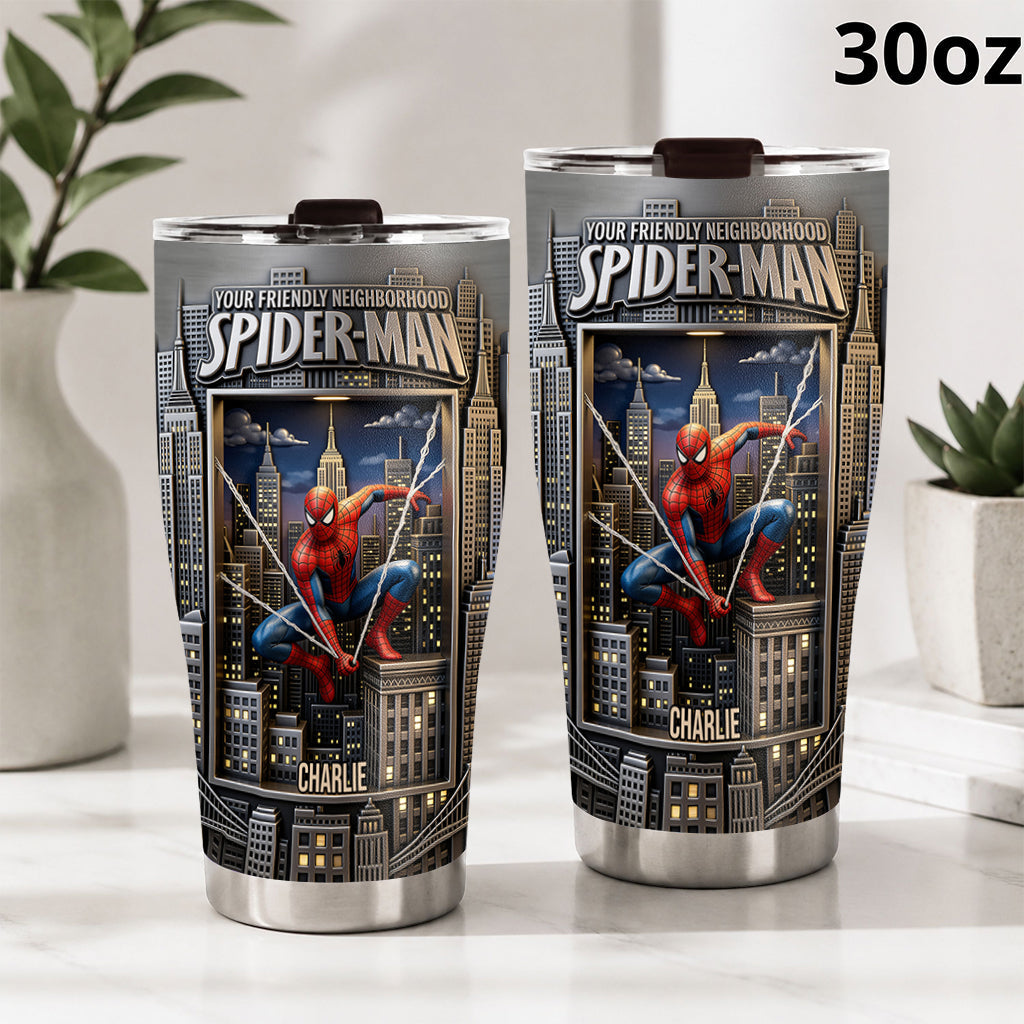 Personalized Spider-Man Tumbler Custom Name Gift for Him Tumbler GradoCreations