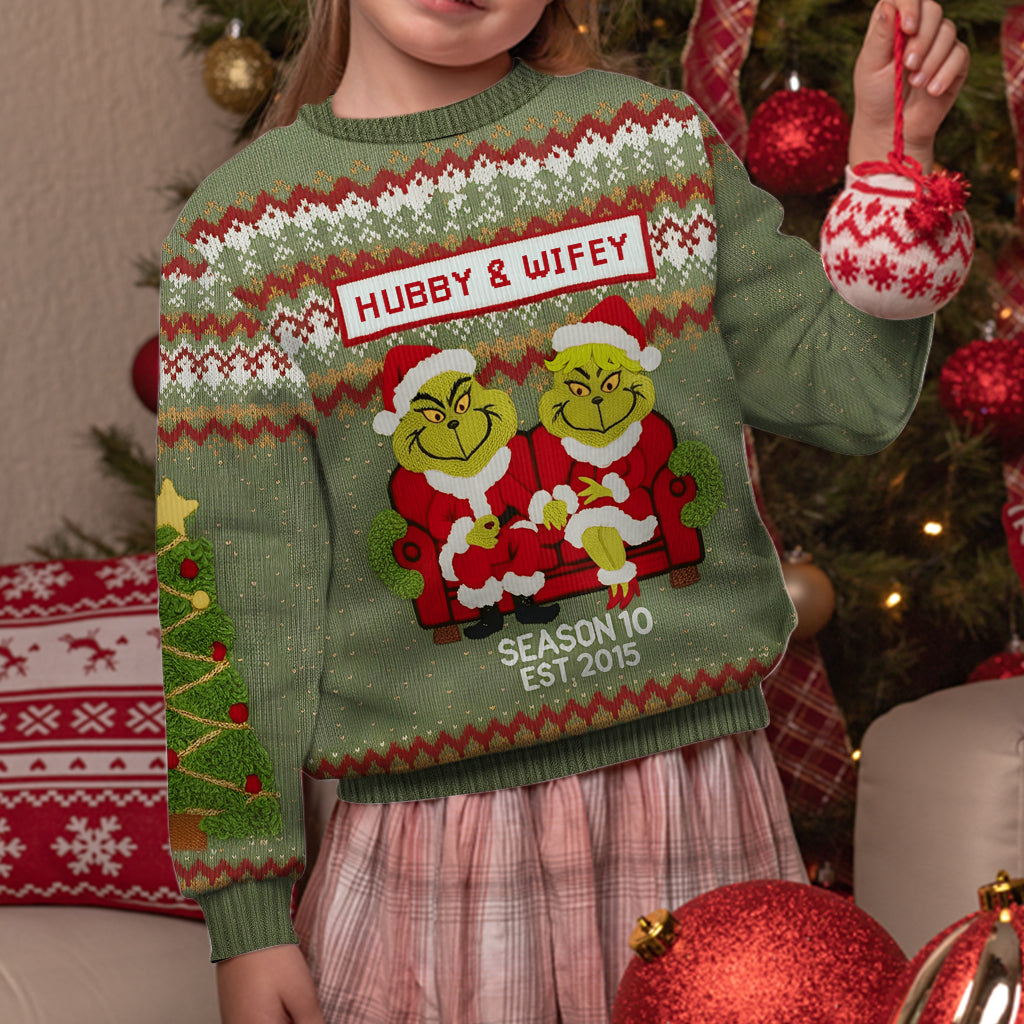Personalized Grinch Couple Ugly Christmas Sweater Gift Ugly Sweater GradoCreations