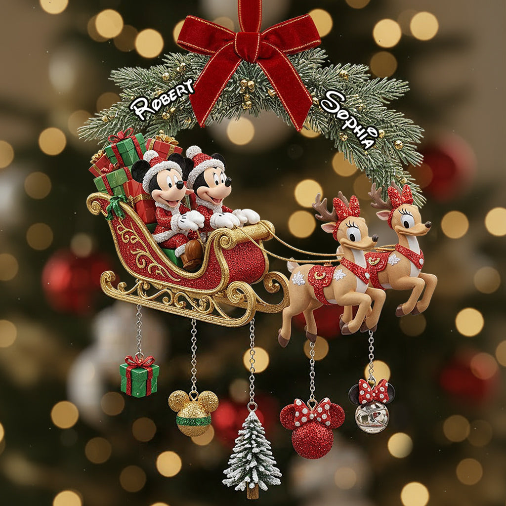 Personalized Christmas Mouse Ornament with Custom Charms Gift Ornament With Charm GradoCreations