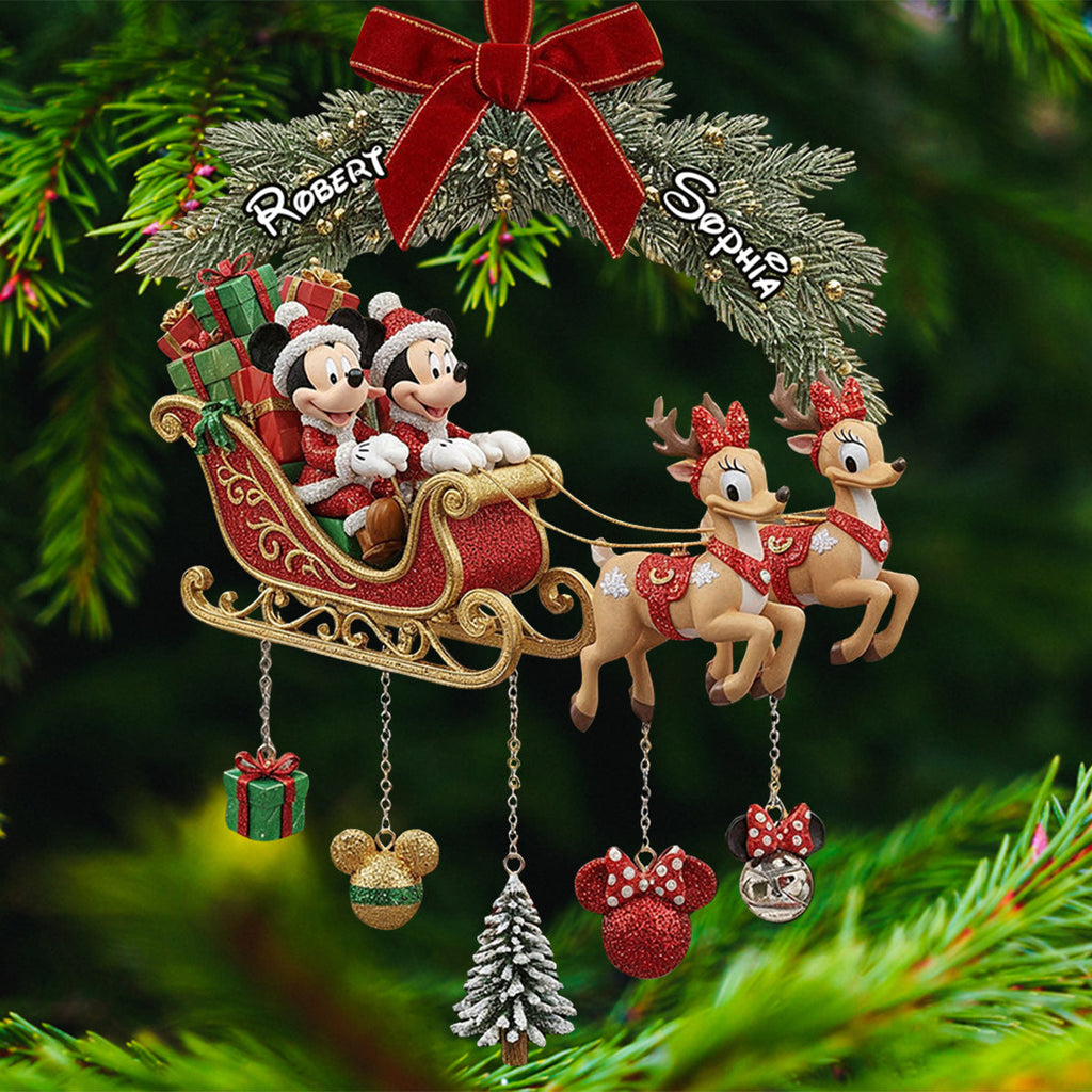 Personalized Christmas Mouse Ornament with Custom Charms Gift Ornament With Charm GradoCreations
