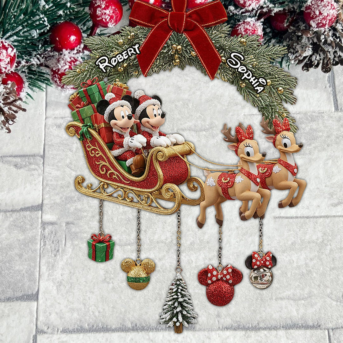Personalized Christmas Mouse Ornament with Custom Charms Gift Ornament With Charm GradoCreations