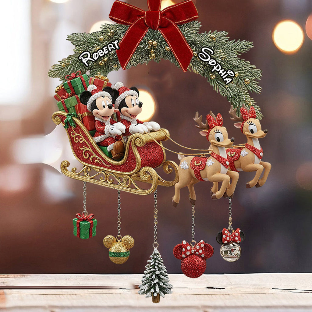 Personalized Christmas Mouse Ornament with Custom Charms Gift Ornament With Charm GradoCreations