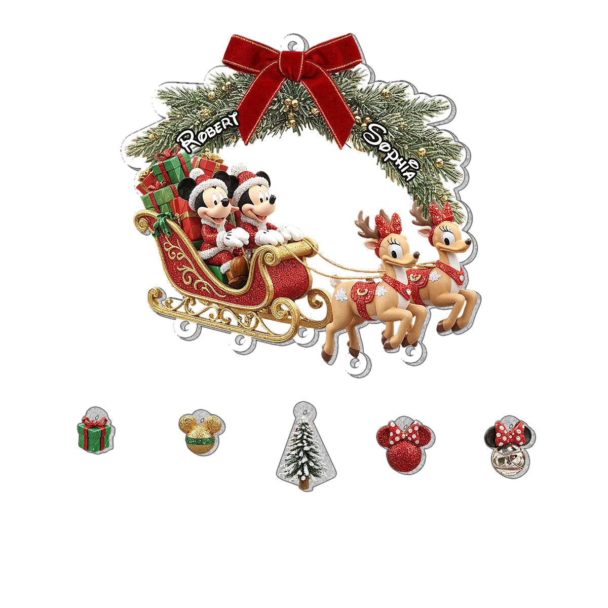 Personalized Christmas Mouse Ornament with Custom Charms Gift Ornament With Charm GradoCreations