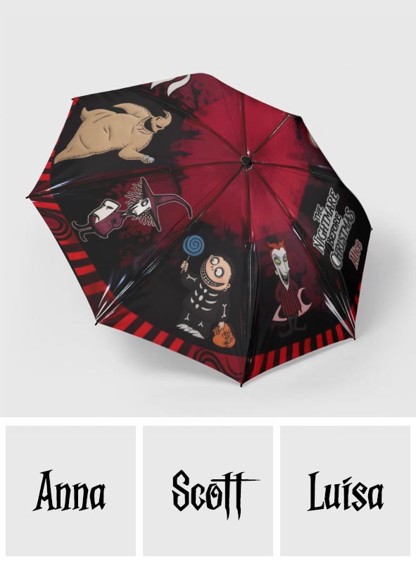 Personalized Nightmare Before Christmas Umbrella Customized Gift Umbrella GradoCreations