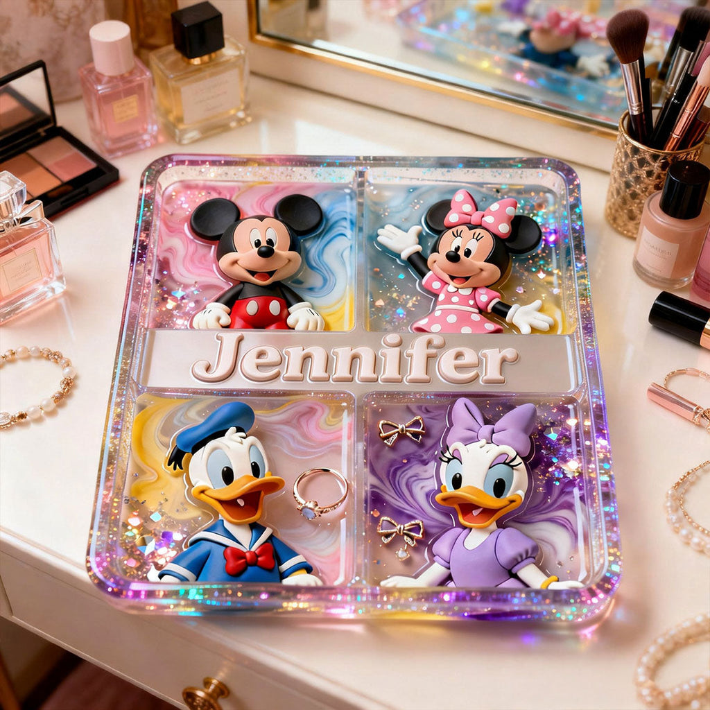 Personalized Disney Character Acrylic Catch-All Tray Gift Catch-All Tray GradoCreations