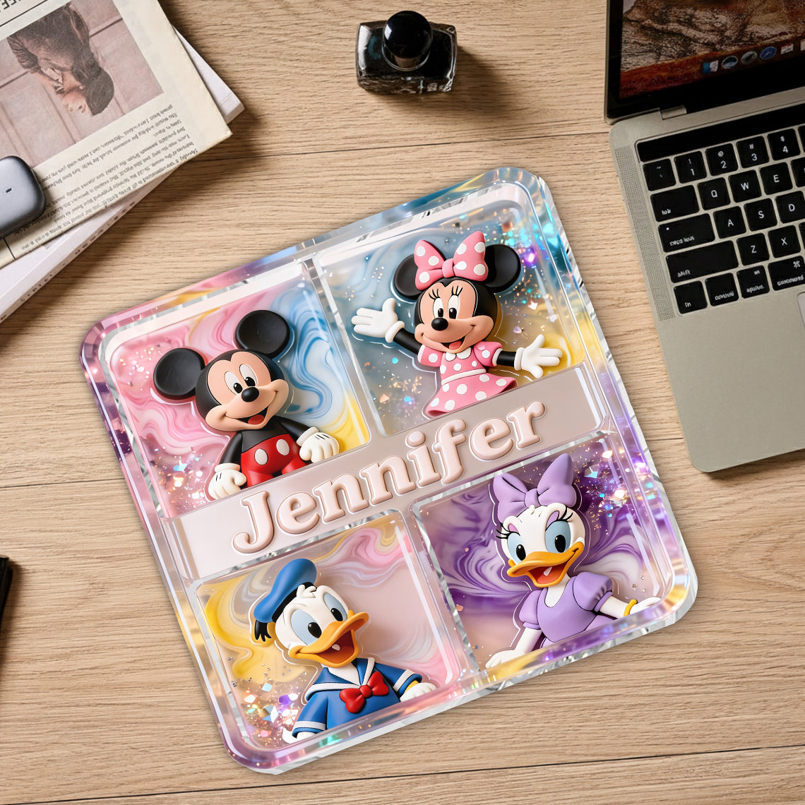 Personalized Disney Character Acrylic Catch-All Tray Gift Catch-All Tray GradoCreations