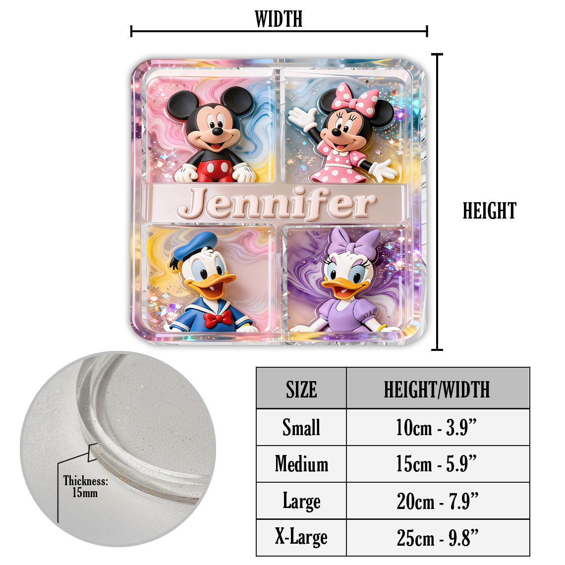 Personalized Disney Character Acrylic Catch-All Tray Gift Catch-All Tray GradoCreations