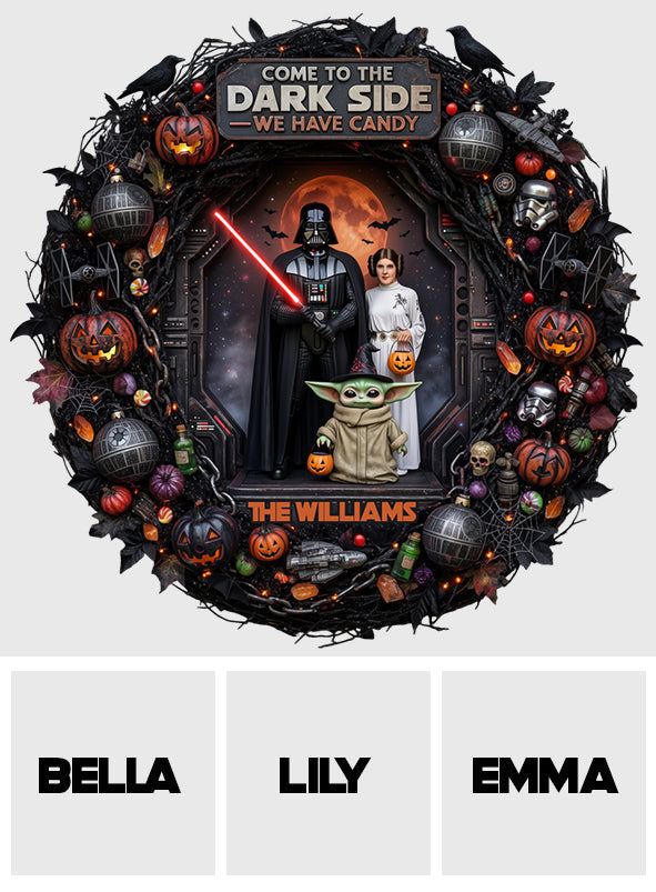 Personalized Dark Side Wood Sign Custom Family Name Halloween Decor Wood Sign GradoCreations