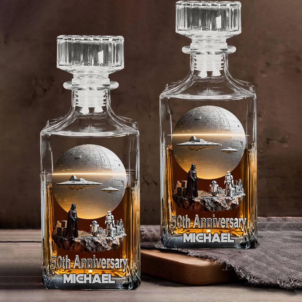 Personalized 50th Anniversary Whiskey Decanter Set Custom Name Gift Whiskey Decanter Set GradoCreations