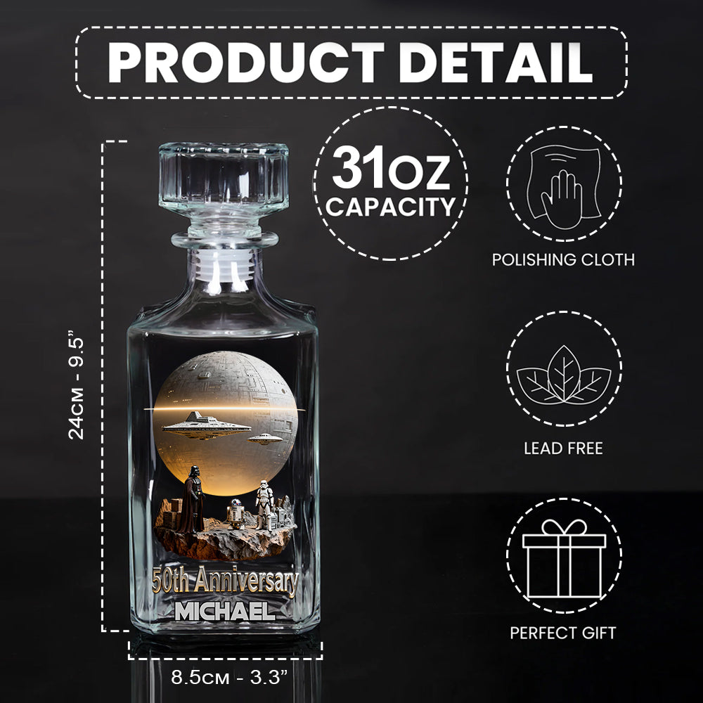 Personalized 50th Anniversary Whiskey Decanter Set Custom Name Gift Whiskey Decanter Set GradoCreations