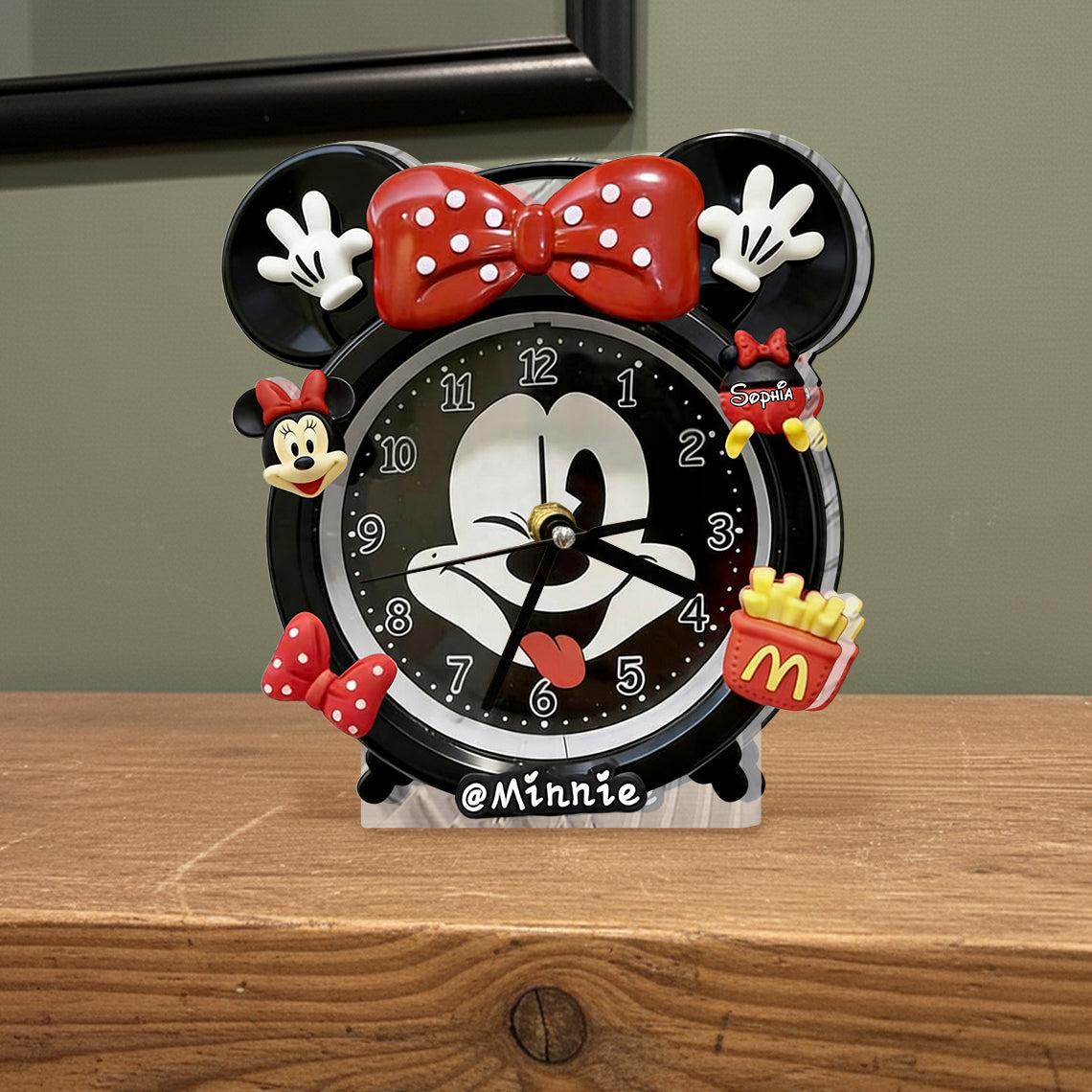 Personalized Mickey Mouse Desk Clock Plaque Custom Name Gift Desk Clock Plaque GradoCreations