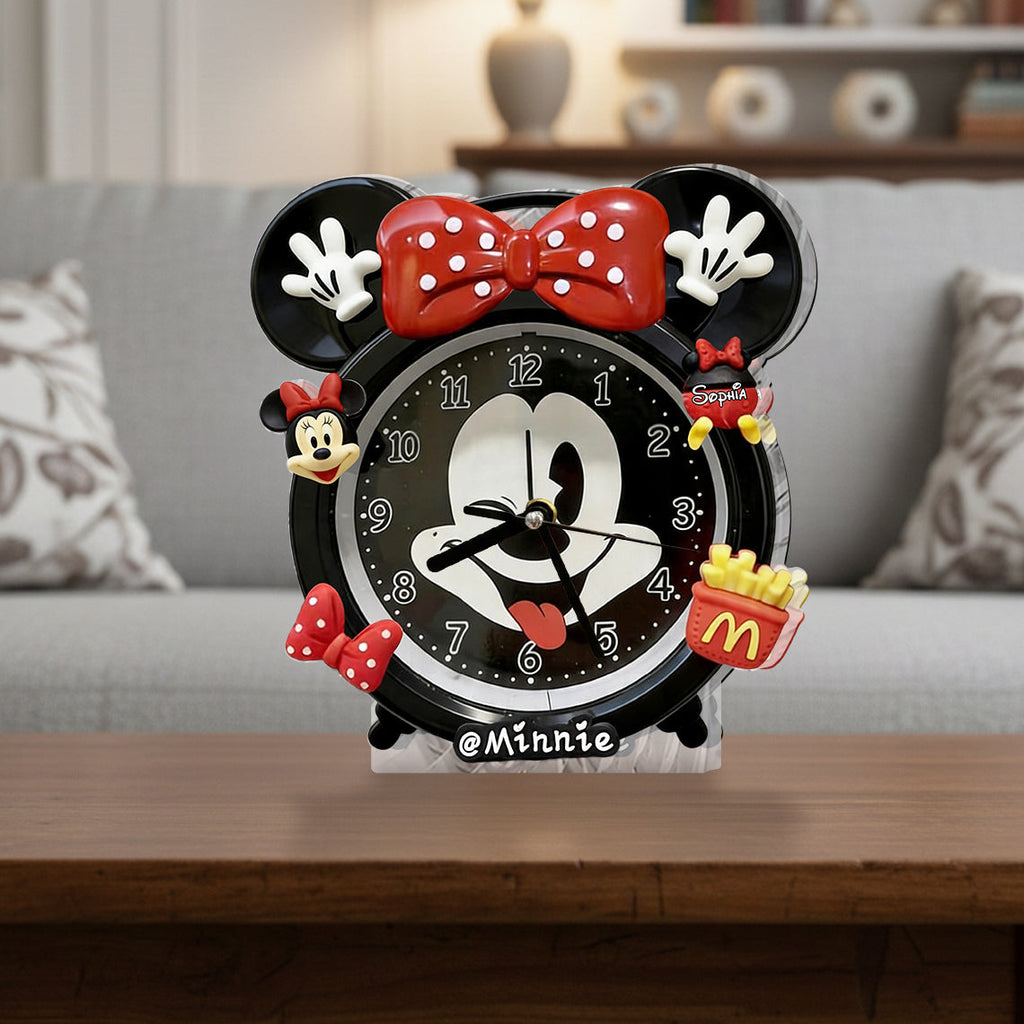 Personalized Mickey Mouse Desk Clock Plaque Custom Name Gift Desk Clock Plaque GradoCreations