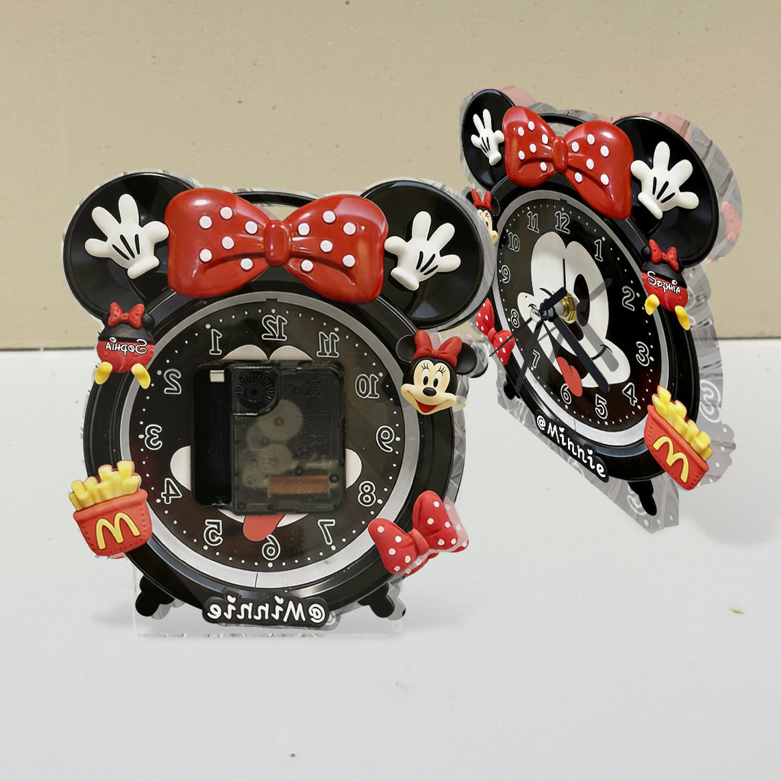 Personalized Mickey Mouse Desk Clock Plaque Custom Name Gift Desk Clock Plaque GradoCreations