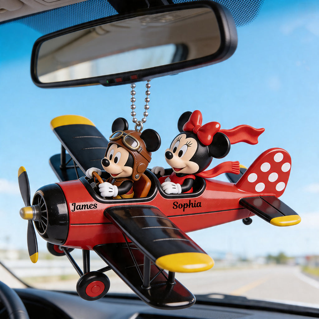 Personalized Mouse Plane Car Ornament Custom Name Gift Car Ornament GradoCreations