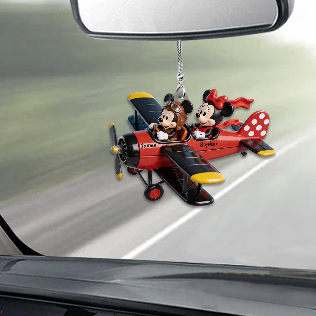 Personalized Mouse Plane Car Ornament Custom Name Gift Car Ornament GradoCreations